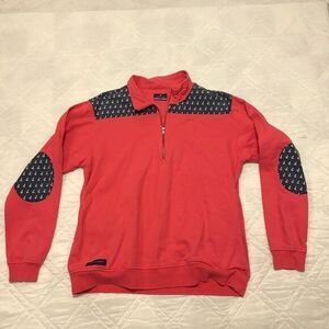 Simply Southern‎ pink & blue 1/4 zip sweatshirt w/ pockets Large